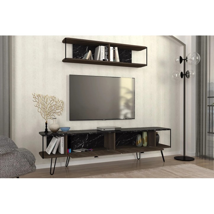 Mueble TV Zoey Mármol Marrón