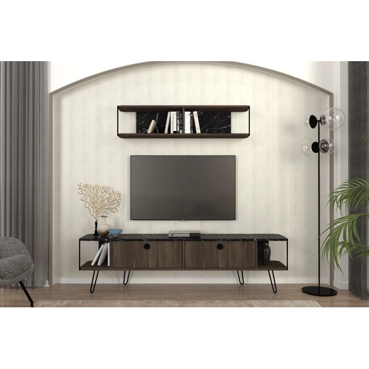 Mueble TV Zoey Mármol Marrón