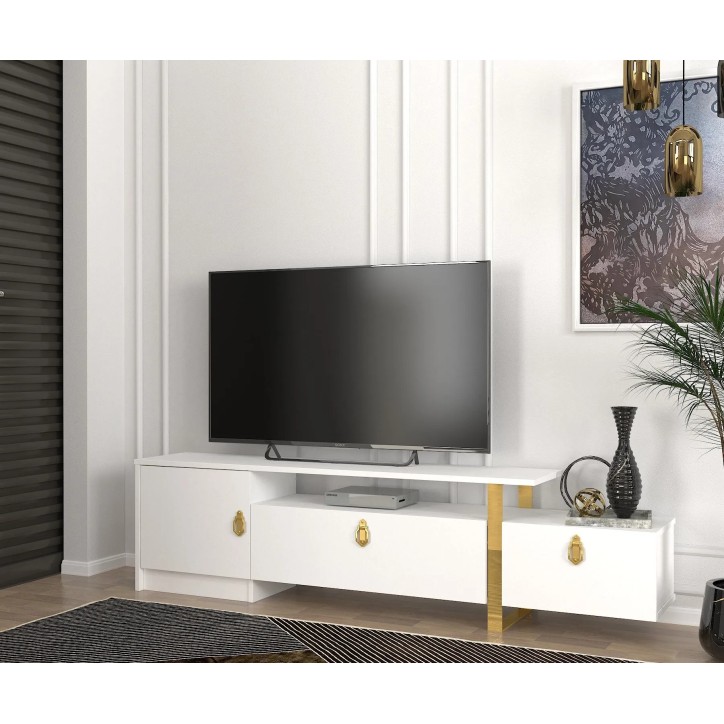 Mueble TV Aramis  Blanco Oro