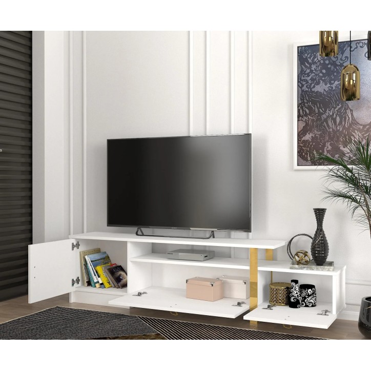 Mueble TV Aramis  Blanco Oro