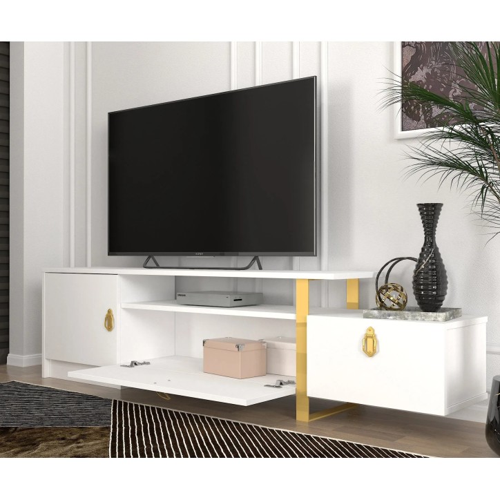 Mueble TV Aramis  Blanco Oro