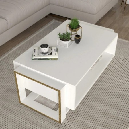 Mesa de centro Bianco Blanco Oro