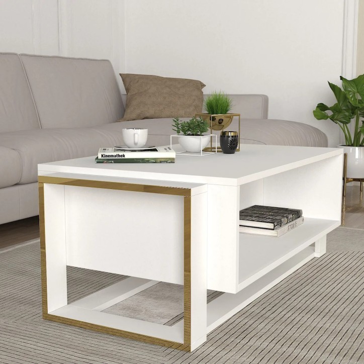 Mesa de centro Bianco Blanco Oro