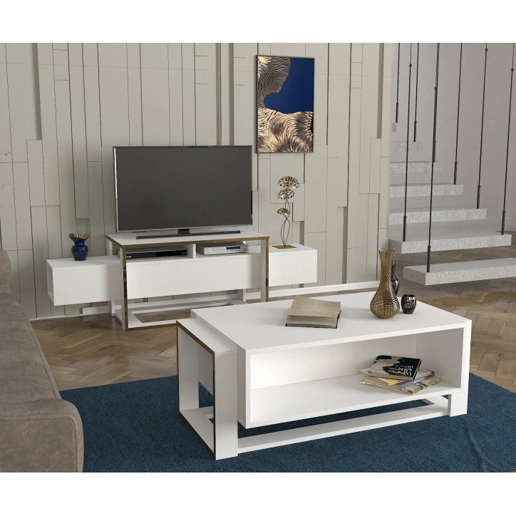 Mueble TV Bianco Blanco Oro