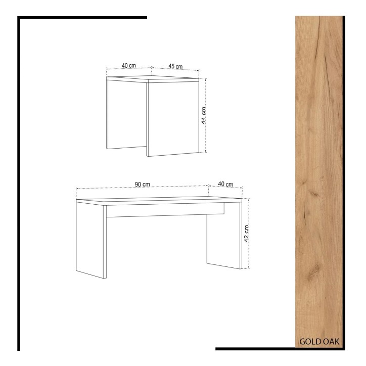 Mesa de centro Nuguso Roble Blanco