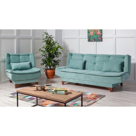 Set sofá cama sillón Kelebek TKM03 0400 Verde pistacho - 867UNQ1611