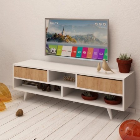 Mueble TV Angola Roble Blanco