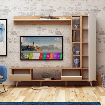 Mueble TV Rambuty Roble Blanco - 811MDD3003