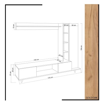 Mueble TV Rambuty Roble Blanco - 811MDD3003