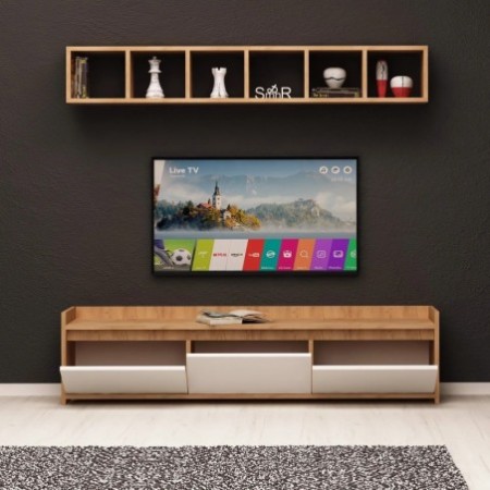 Mueble TV Liçi Roble Blanco