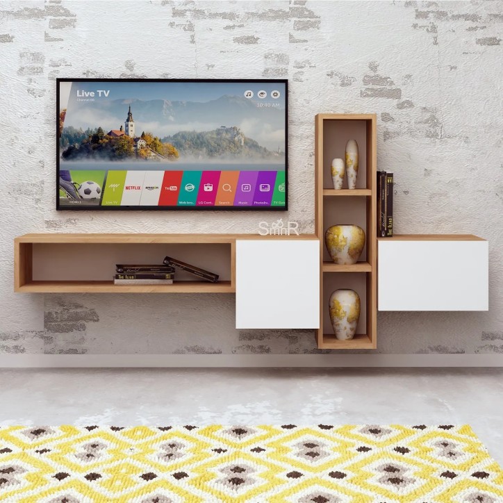 Mueble TV Kumkuat Roble Blanco