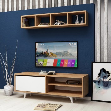 Mueble TV Duku Roble Blanco - 811MDD3006