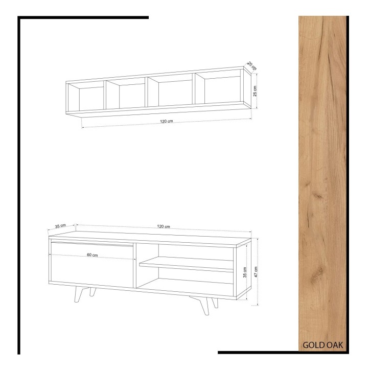 Mueble TV Duku Roble Blanco