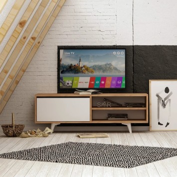 Mueble TV Maku Roble Blanco - 811MDD3007