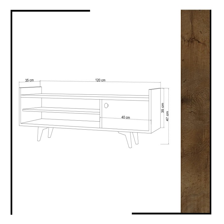 Mueble TV Ticaba Roble Blanco