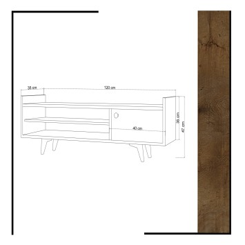 Mueble TV Ticaba Roble Blanco - 811MDD3008