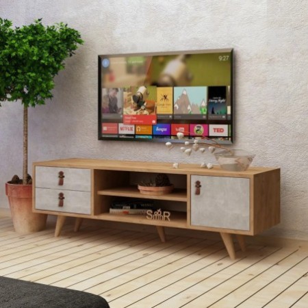 Mueble TV Seva Roble Blanco