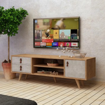 Mueble TV Seva Roble Blanco - 811MDD3009