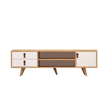 Mueble TV Lara Roble Blanco - 811MDD3012