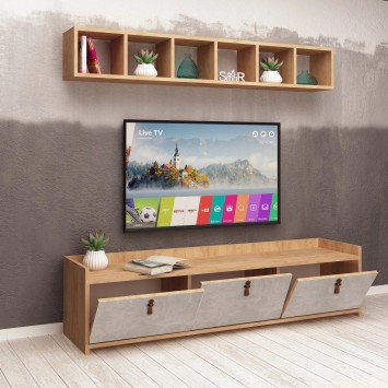 Mueble TV Sleppa Roble Blanco - 811MDD3013