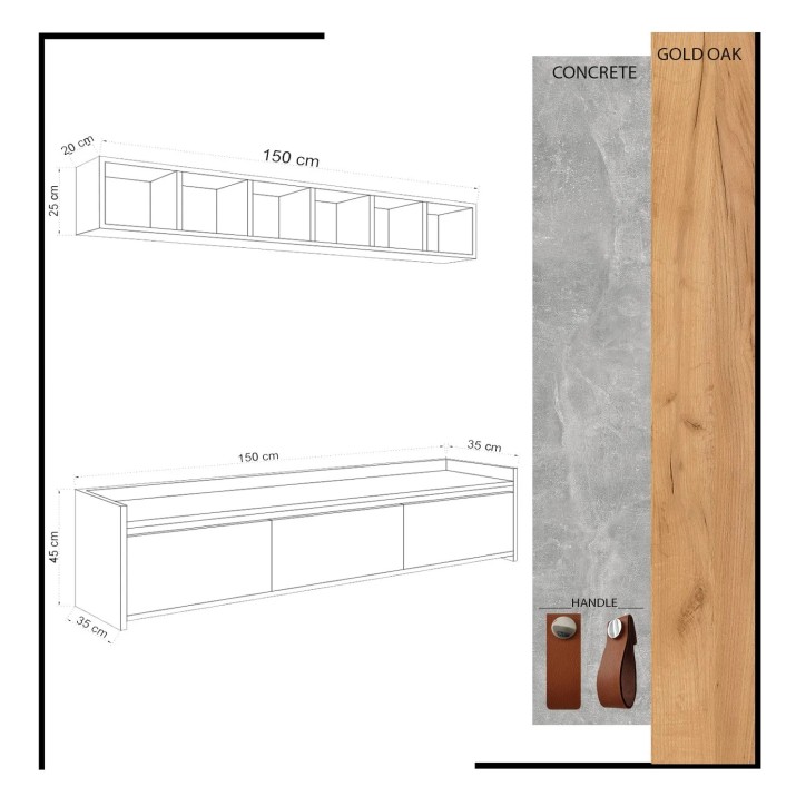 Mueble TV Sleppa Roble Blanco