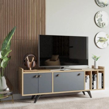 Mueble TV Maribor Antracita Roble - 811MDD3023