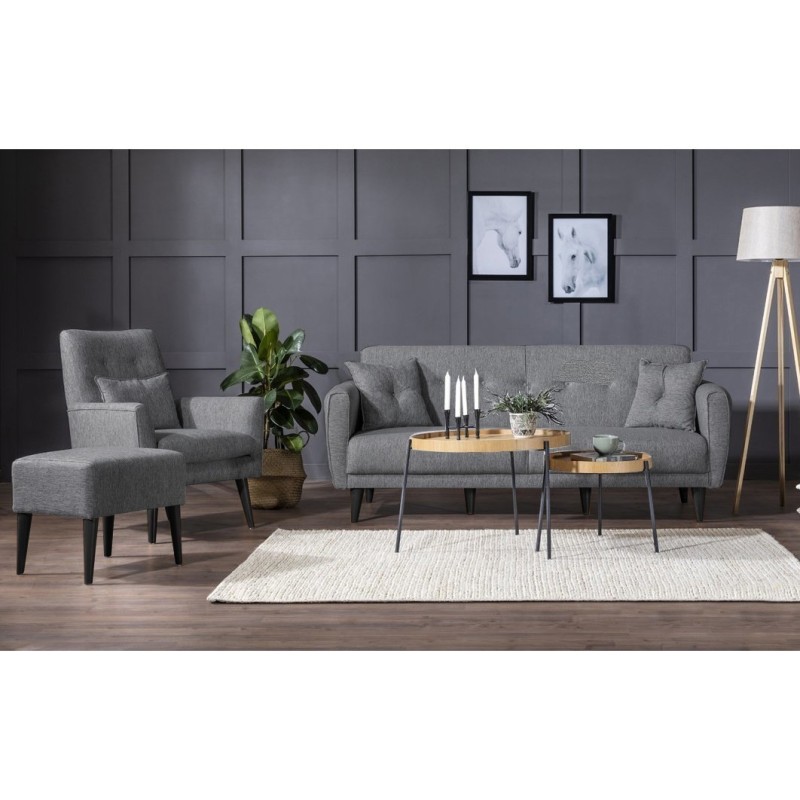 Set sofá cama sillón Aria TAKIM4-S 94216 Gris oscuro - 867UNQ1686