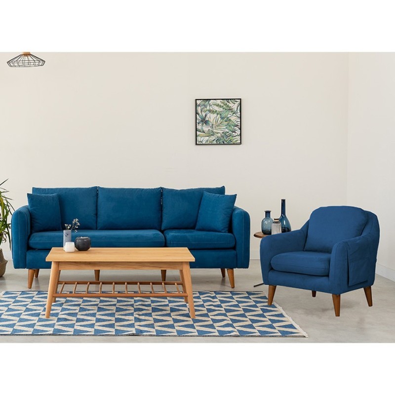 Set sofá sillón Sofia TKM05-0201 Azul oscuro - 867UNQ1621