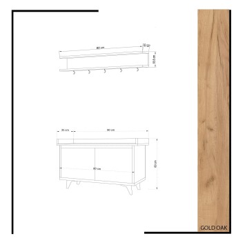 Recibidor Arasso Roble Blanco - 811MDD4101