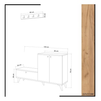 Recibidor Evva Roble Blanco - 811MDD4110