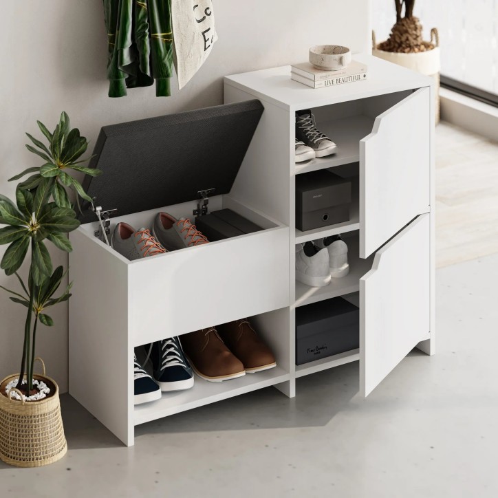 Zapatero Haven Shoe Bench Blanco