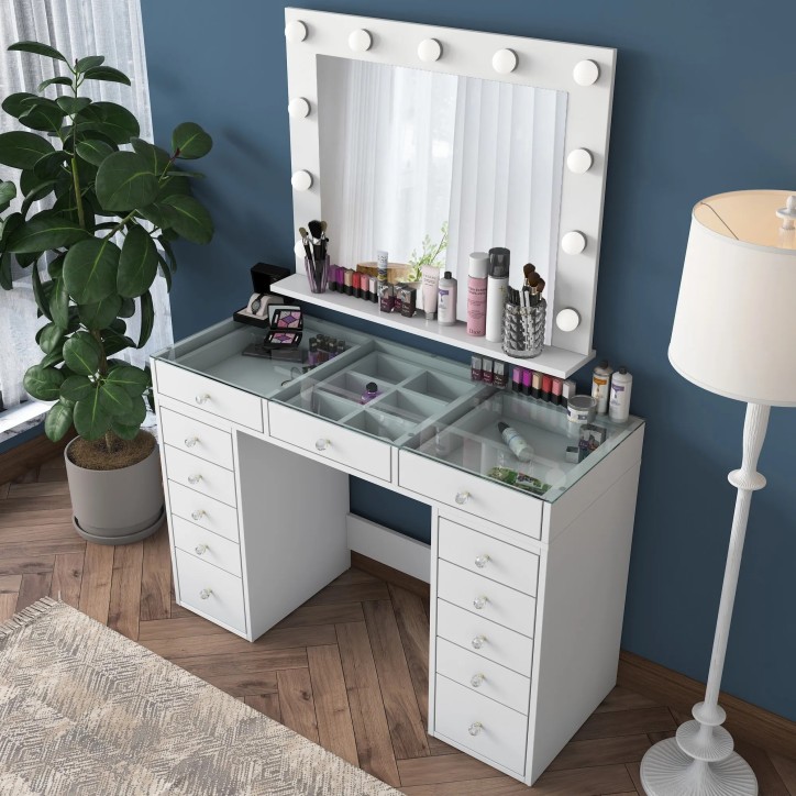 Mesa de maquillaje BJ118 2789 Blanco