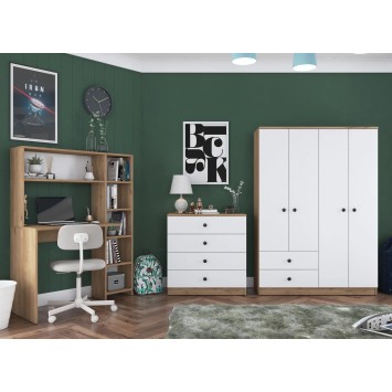 Conjunto de muebles de dormitorio BL101 2589 Nogal Blanco - 893RAN5419