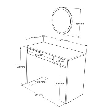 Mesa de maquillaje On18-W Blanco - 956LCS3505