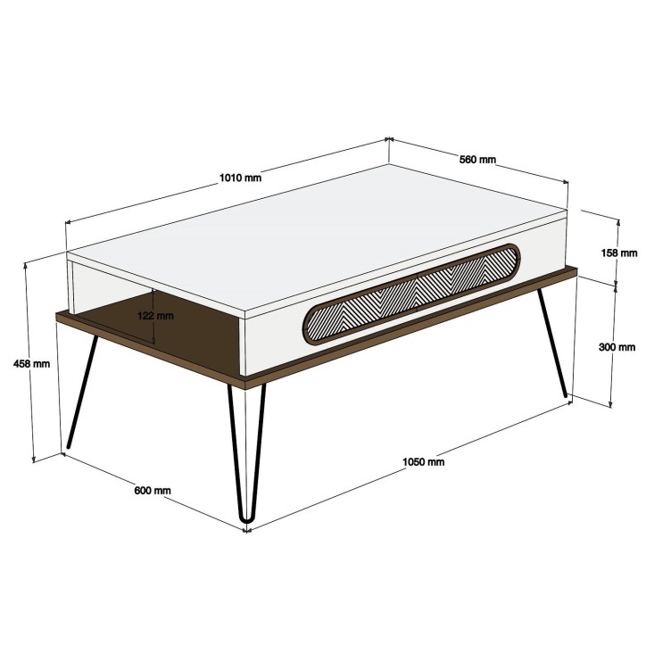 Conjunto de muebles de salón Ekol crema