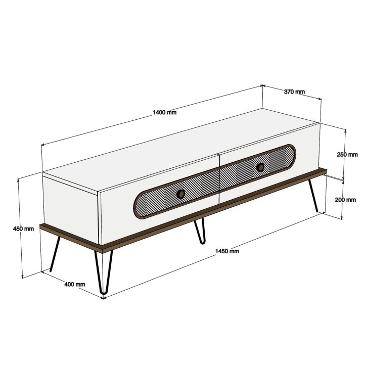 Conjunto de muebles de salón Ekol crema