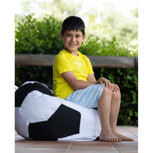 Puf de jardín Football Kids Negro Blanco