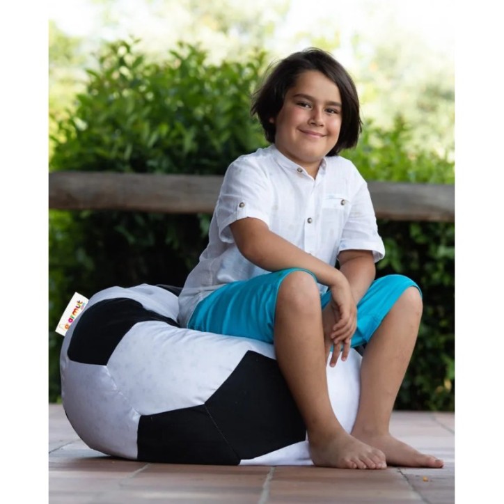 Puf de jardín Football Kids Negro Blanco