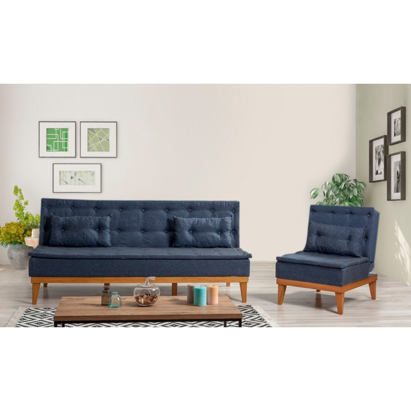 Set sofá cama sillón Fuoco Azul oscuro - 867UNQ1607