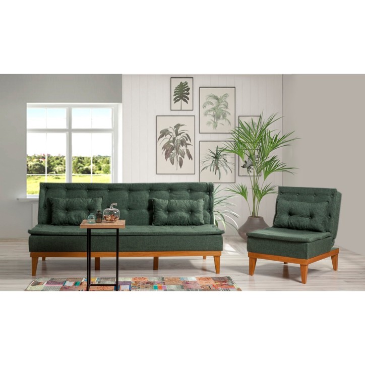 Set sofá cama sillón Fuoco Verde