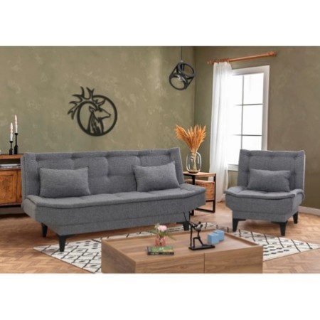 Set sofá cama sillón Santo S 94216 Gris oscuro - 867UNQ1694