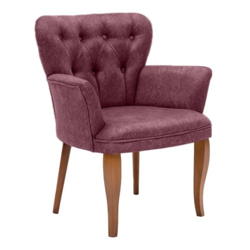 Sillón orejero Paris Madera Nogal Rosa Polvorienta