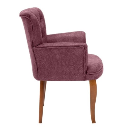 Sillón orejero Paris Madera Nogal Rosa Polvorienta