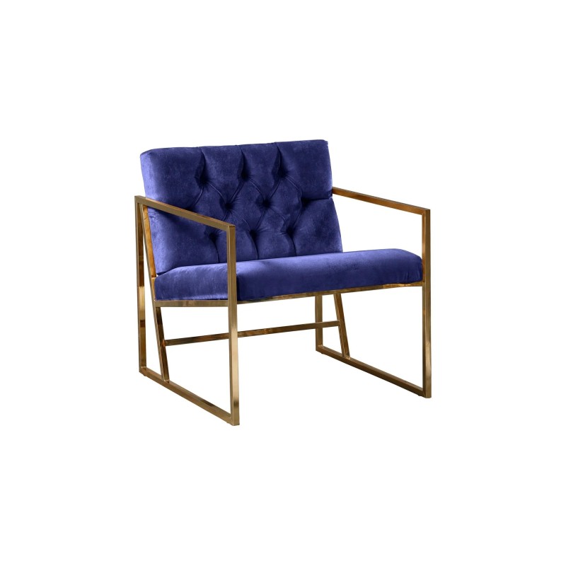 Sillón Oslo Dorado Azul Oscuro 8684282606796