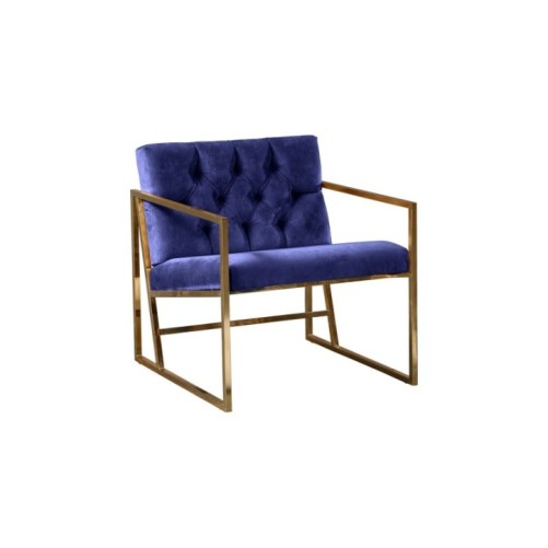 Sillón Oslo Dorado Azul Oscuro