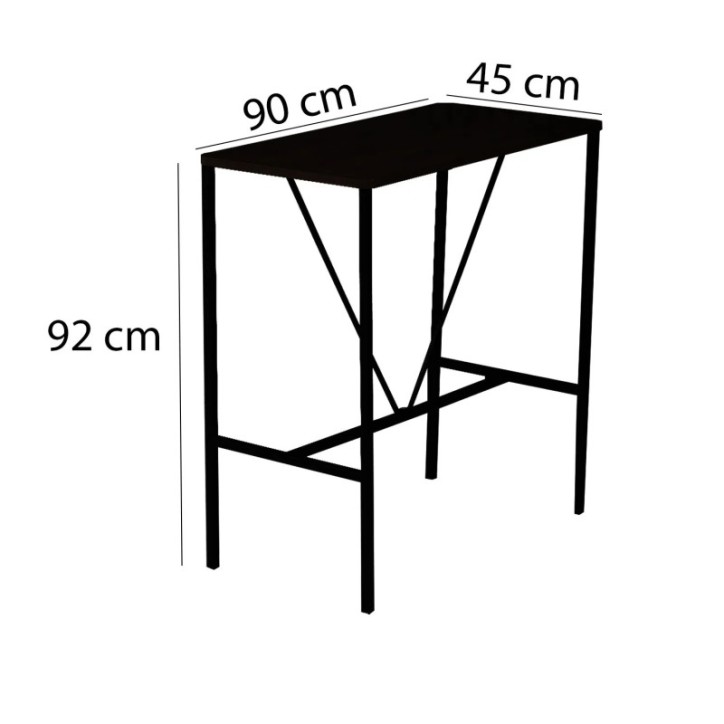 Juego de mesa y taburete de bar (5 piezas) Nordic Humo Nogal Negro