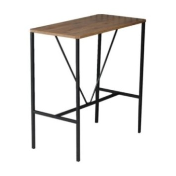 Juego de mesa y taburete de bar (5 piezas) Nordic Gris Nogal Negro 8683742898054