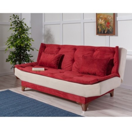 Sofá cama 3 plazas Kelebek Crema rojo burdeos - 867UNQ1342