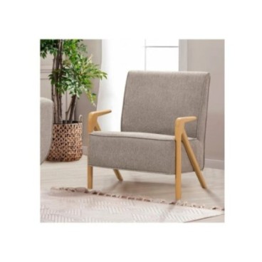 Sillón Larus Wood Berjer Roble Gris 8684282723042