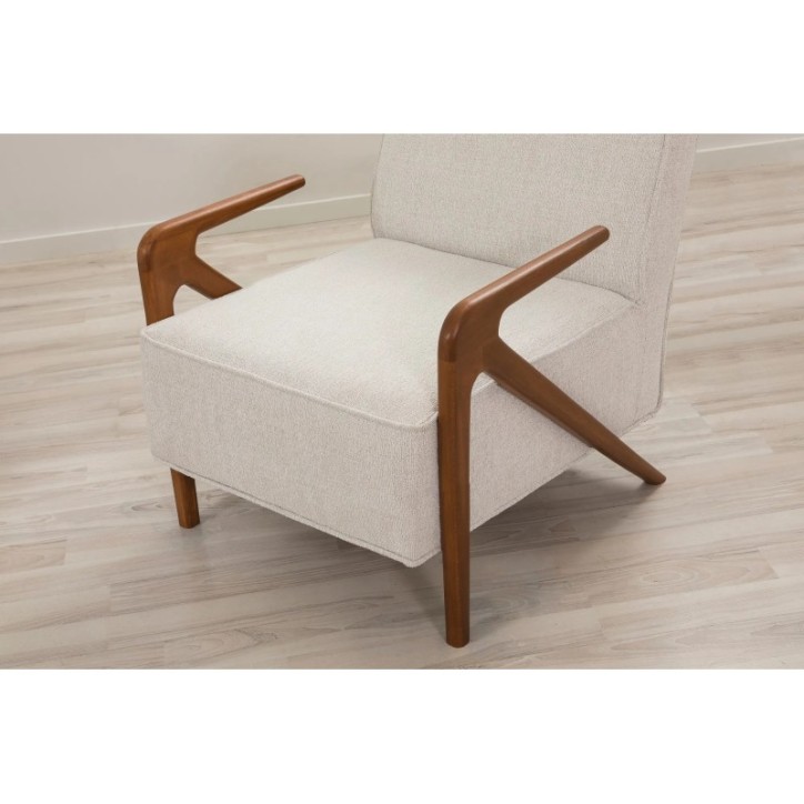 Sillón Larus Wood Berjer Nogal Crema